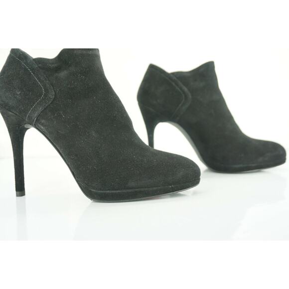 Stuart Weitzman Bluster Black Suede Ankle Booties High Heels - Picture 8 of 10